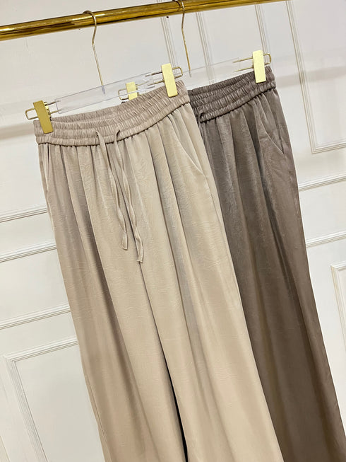 Satin Loose Drawstring Trousers